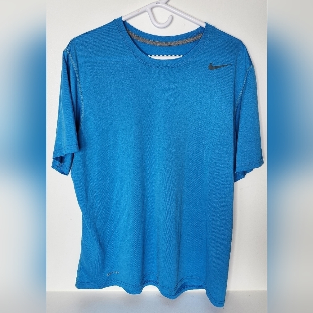 Nike dri-fit Mens golf shirt Blue Size Large